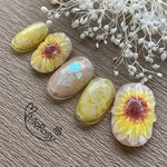 MOROSY251☆ひまわりネイル 向日葵 夏 夏ネイル 黄色 イエロー ネイルチップ ネイル チップ