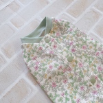 犬服S 花とみつばち 天竺 グリーン バックオープン(背中開き)✨送料無料✨