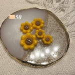 🏷️50 5Pセット　ひまわり　向日葵　デコパーツ
