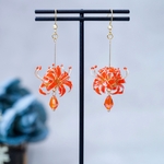 【再販】彼岸花(赤)(ピアス,イヤリング)(ディップアート)