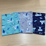 サイズはオプションから【ランチョンマット】 青グレー 灰水色 波 海 ストライプ ヨット柄 ⛵️ 男の子 小学校 給食