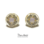 【送料無料】Swaro & Pearl flower Pierce（ピンク）