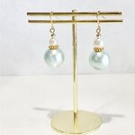 earth＊シャーベットブルー　コットンパールピアス