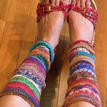 素足+サンダル＋《レッグウォーマー》くしゅくしゅ♪★クーラー病・冷え取り対策に！★ 洗濯機丸洗いOK!