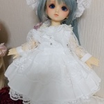 No.2  幼SDサイズローン80ホワイトフリルワンピースセット