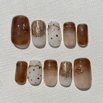 ニュアンス ブラウン🤎ネイルチップ