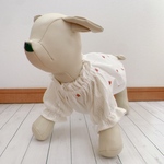 犬服🐶🐾 ハート刺繍 切り替え シャーリングブラウス👗💞