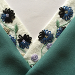 正絹   花刺繍☆半襟セット