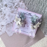 限定❹【fleur】 深海ver. ネイビー グリーン ブルー 花 ロング ピアス イヤリング プレゼント ギフト ブライダル ウエディング 結婚式 お呼ばれ