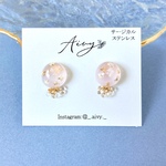 (ﾋﾟｱｽ.ｲﾔﾘﾝｸﾞ)透明感　シャーベットカラー　ピアス　イヤリング　桜ピンク