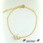575＊rairai＊ジルコニアフラワーのブレスレット