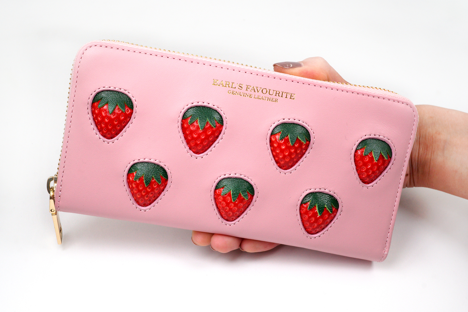 More Strawberries Collection】ラウンドファスナー長財布（赤