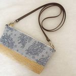 ：：軽くて身軽なシンプルポシェット：： 大人ダンガリー ストライプ♬