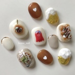 ◎ たこ焼きネイル お好み焼きネイル たこ焼き フードネイル 食べ物ネイル ミニチュアフード 個性派 ネイル ネイルチップ