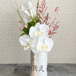 〈お供え花〉　胡蝶蘭　ハナミズキ　アレンジメント　お悔やみ花