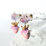princess strawberryの小さなお花のイヤリング(パープル)