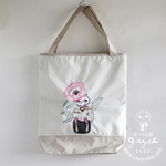 gazet刺繍 防撥水A4トートバッグ（ベージュ）