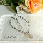 バロックパール 淡水パール ボックスチェーン アジャスター ブレスレット シルバー