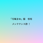 『月城まゆ』様 メンテナンス専用枠❗️