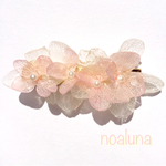 再販♪  紫陽花とパールのミニヘアクリップ  ホワイト✖️ピンク