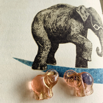 SUMMER SALE【2コセット】JIRI＊IVANA#czech beads#チェコビーズ　elephant  象　約22✖️20㍉　sapphire pink/bronze