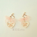 天使のウインク♡クリアハートEarring  or  Pierce