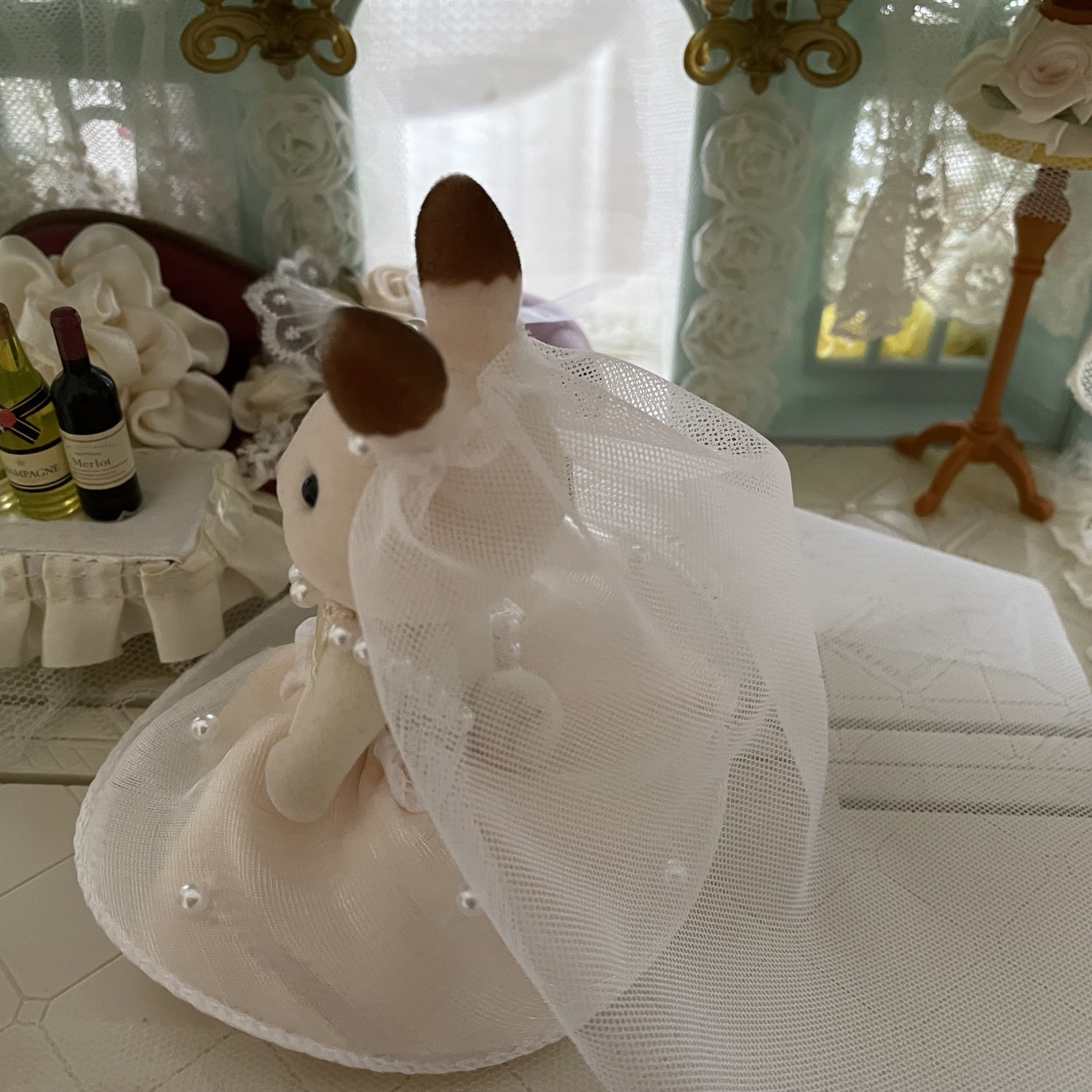 tina様確認用☆☆ シルバニアファミリー ウェディングドレス ハンドメイド シルバニアファミリー パールウェディングドレス - AMICAMIA'S GALLERY