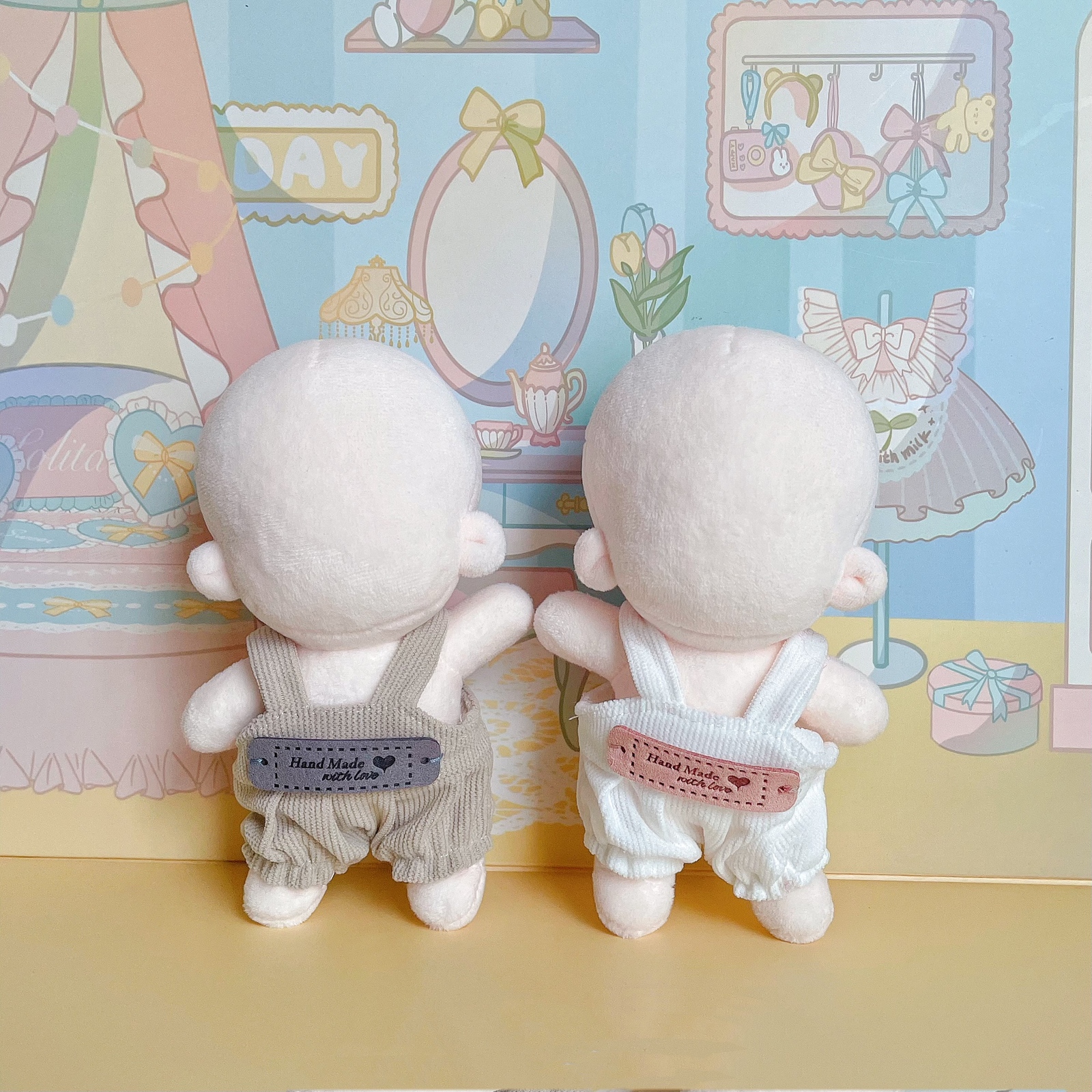 10cmぬいぐるみ用 着せ替え服 ぬい服 ちびぬい サロペット 3色 - Les