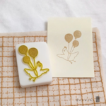 飛んだニワトリはんこ - 風船 * 消しゴムはんこ