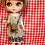 【再３ 濃茶】　ミニチュア　シザーケース　ブライスに・・　バッグチャームにも♪　革 