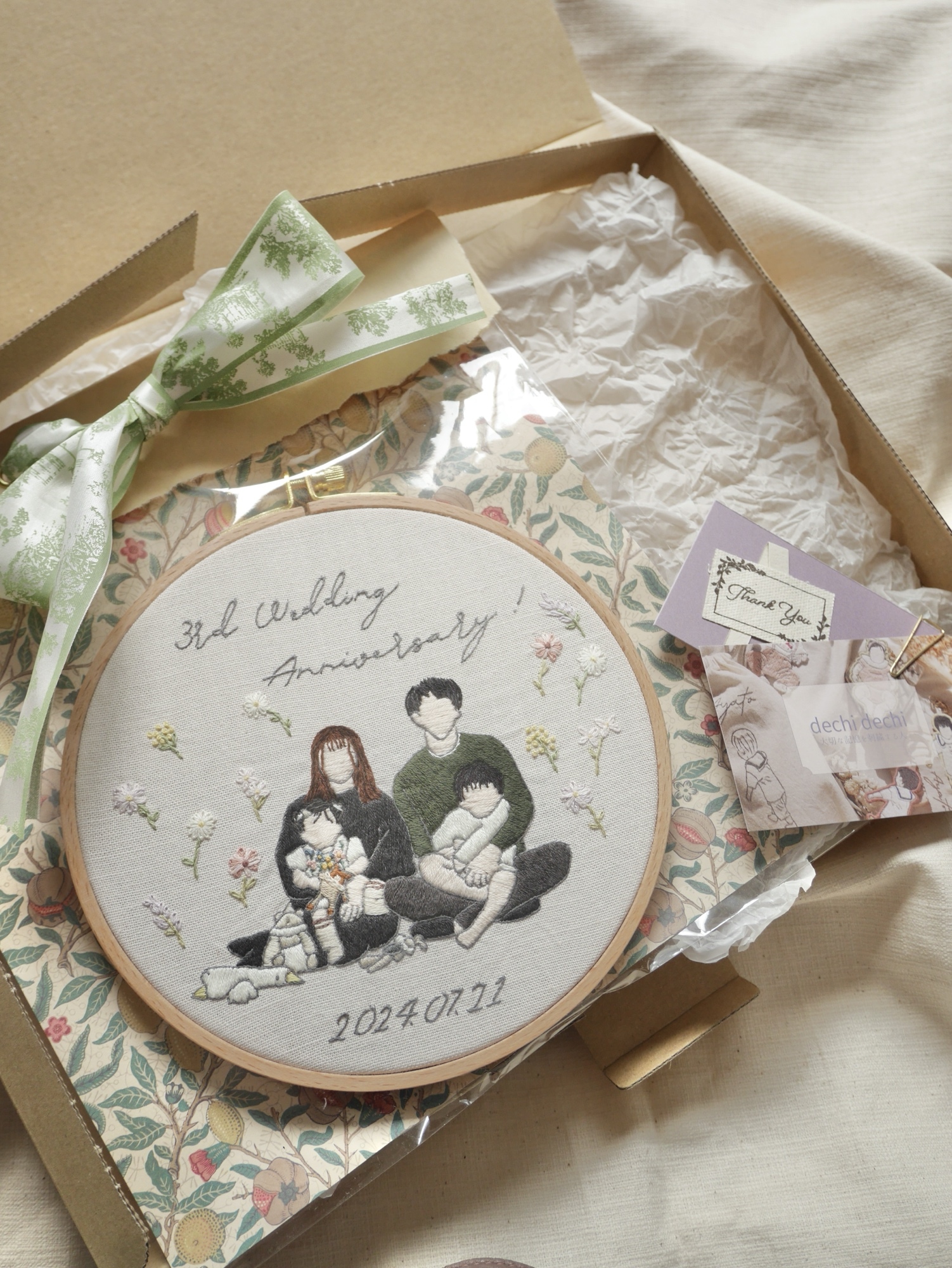 手刺繍で紡ぐ似顔絵ボード メモリアル刺繍 オーダーメイド刺繍