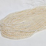 淡水真珠　ライス　3.5-4mm　40cm連　テリあり