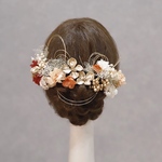 oshiroibana髪飾り　金箔プレゼント　袴　卒業式　袴ヘアパーツ　振袖　成人式　ヘアドレス　ヘアパーツ　プリザーブドフラワー　ドライフラワーフラワー　金箔　水引