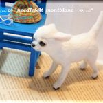 羊毛フェルト　犬　チワワ　スムース　ホワイト　子犬