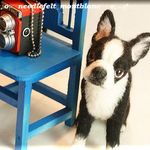羊毛フェルト　犬　ボストンテリア