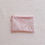 ★One side all skeleton pouch　 リバティ　ジョアンナ　いちごラテ　13×9cm　◆パスケース　小物入れに