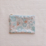 ★One side all skeleton pouch　 リバティ　ベッツィ　ブルーグレー系　13×9cm　◆パスケース　小物入れに