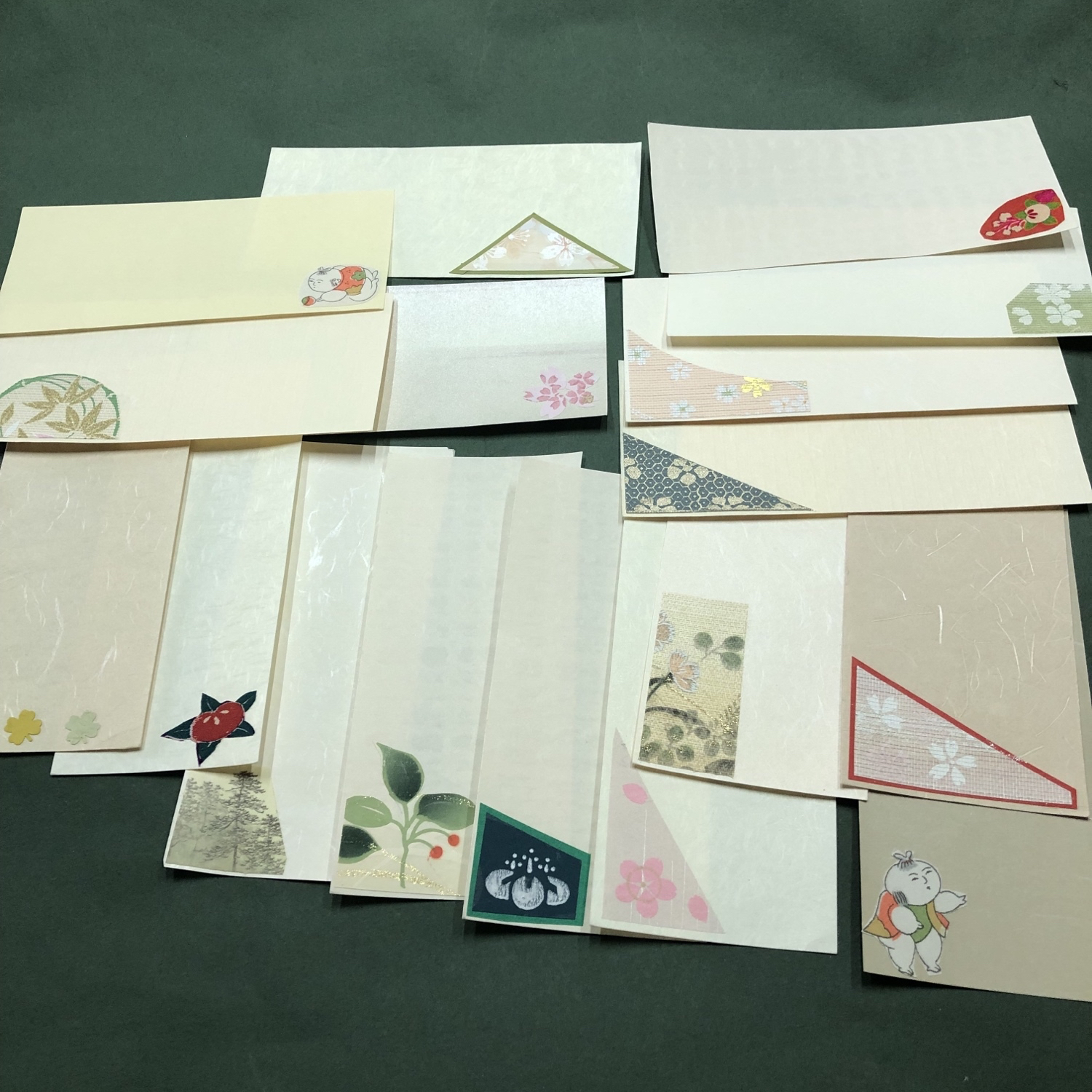 一閑張り 一閑張りバッグ 古文書 和紙 花絵柄 大正 着物 印譜 竹