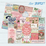 【DP129】デザインペーパー ラベルパッチワーク01 コラージュシート