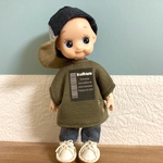 オビツ11 サイズ　プリントオーバーサイズTシャツ(カーキ)