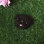 再販☆黒パグのブローチ