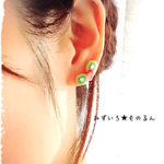 ＊再販2＊苺×キウイの果物カーブピアス