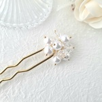 パールとクリアビーズのかんざし(ホワイト)