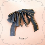 デニムリボンのバナナクリップ☆ブラック☆ select accessory