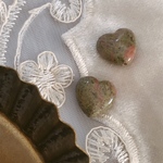 ユナカイト天然石ハートビーズ1個♡