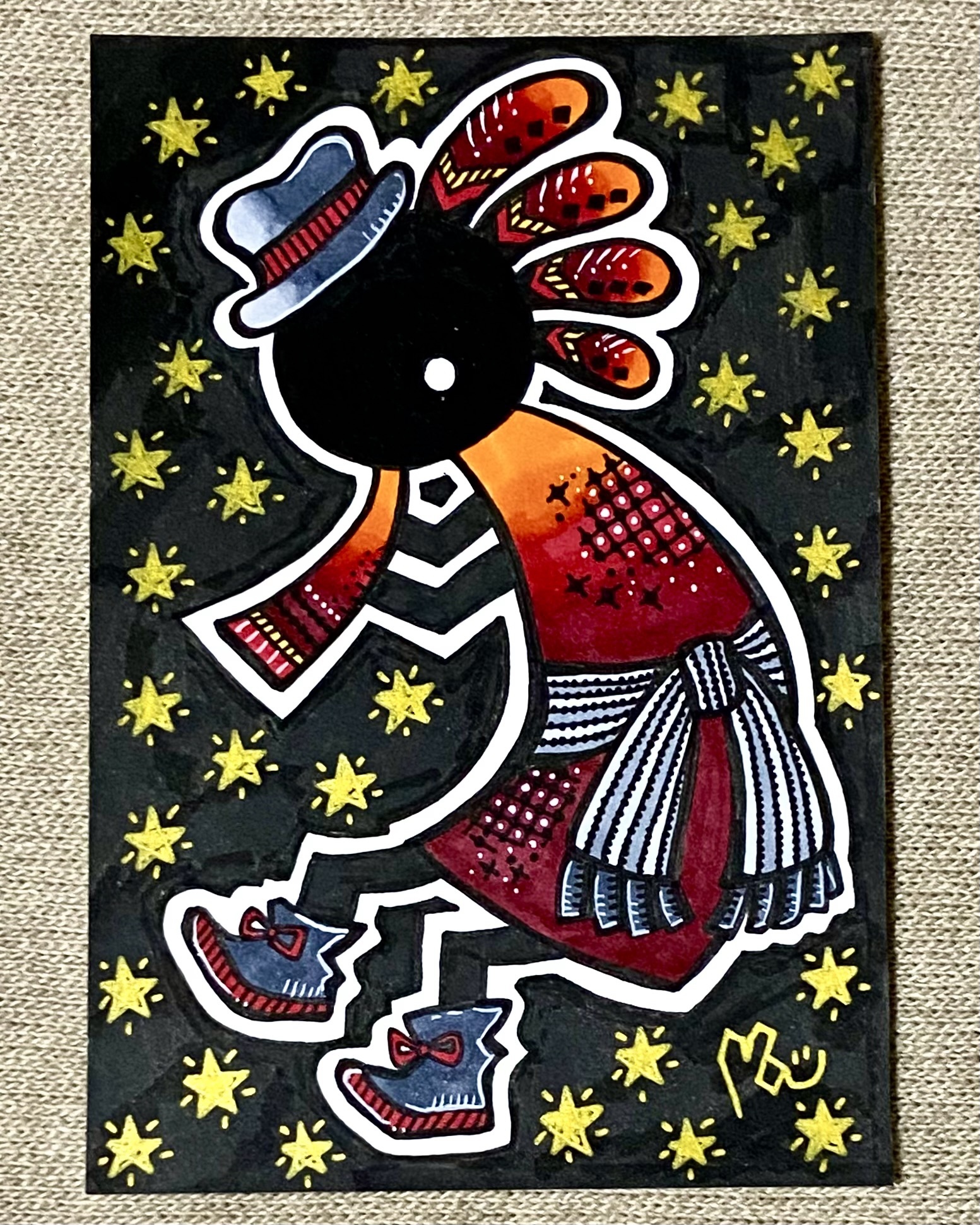 原画】手書きポストカード・笑う門には福きたる - ましろ'S GALLERY