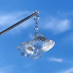 夏涼し　氷のような全透明金魚のかんざし【立体泡】