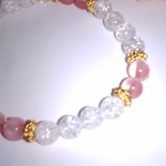 クラック水晶とチェリー🍒クォーツのブレス
