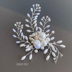 パールの華やか小枝ブローチM(シルバー)〈受注制作〉入学式　フォーマル