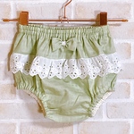 ✴︎ふわふわガーゼのベビーかぼちゃパンツ✴︎80〜90サイズ✴︎若菜色